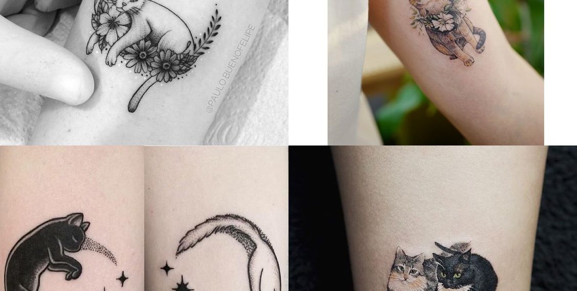 tatuaże z kotem