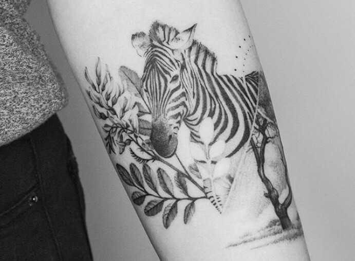 Zebra – wzory tatuażu 7