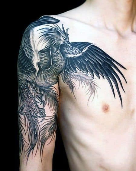 Fenix na ramieniu – wzory tatuażu (3)