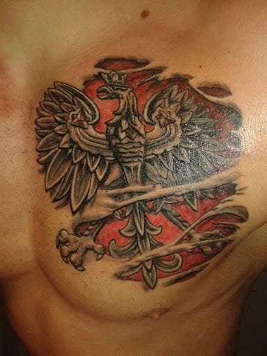 Orzeł Biały w koronie - tatuaż Tatuaż Orła Białego w koronie - inspiracja 3